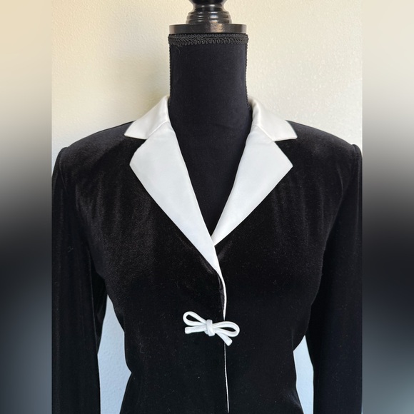 Vintage Coldwater Creek Velvet Satin Bow Details Cocktail Formal Jacket - Picture 3 of 12